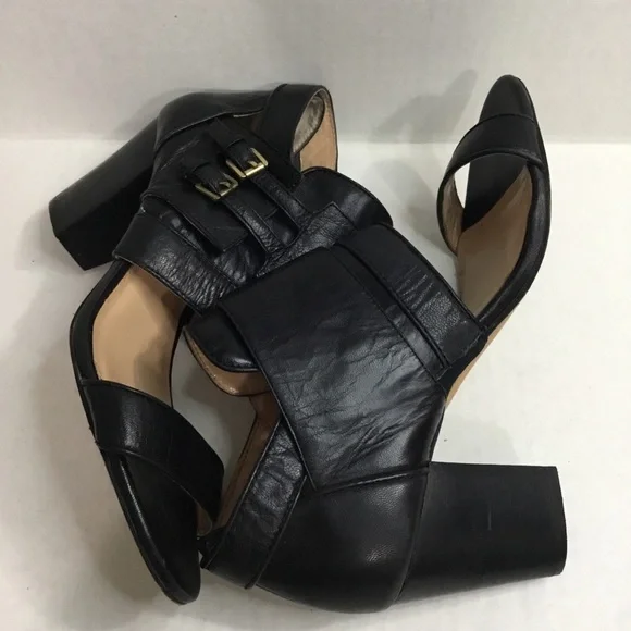 BCBGeneration Black Leather Ankle Strap Heel/Pump - Picture 6 of 14